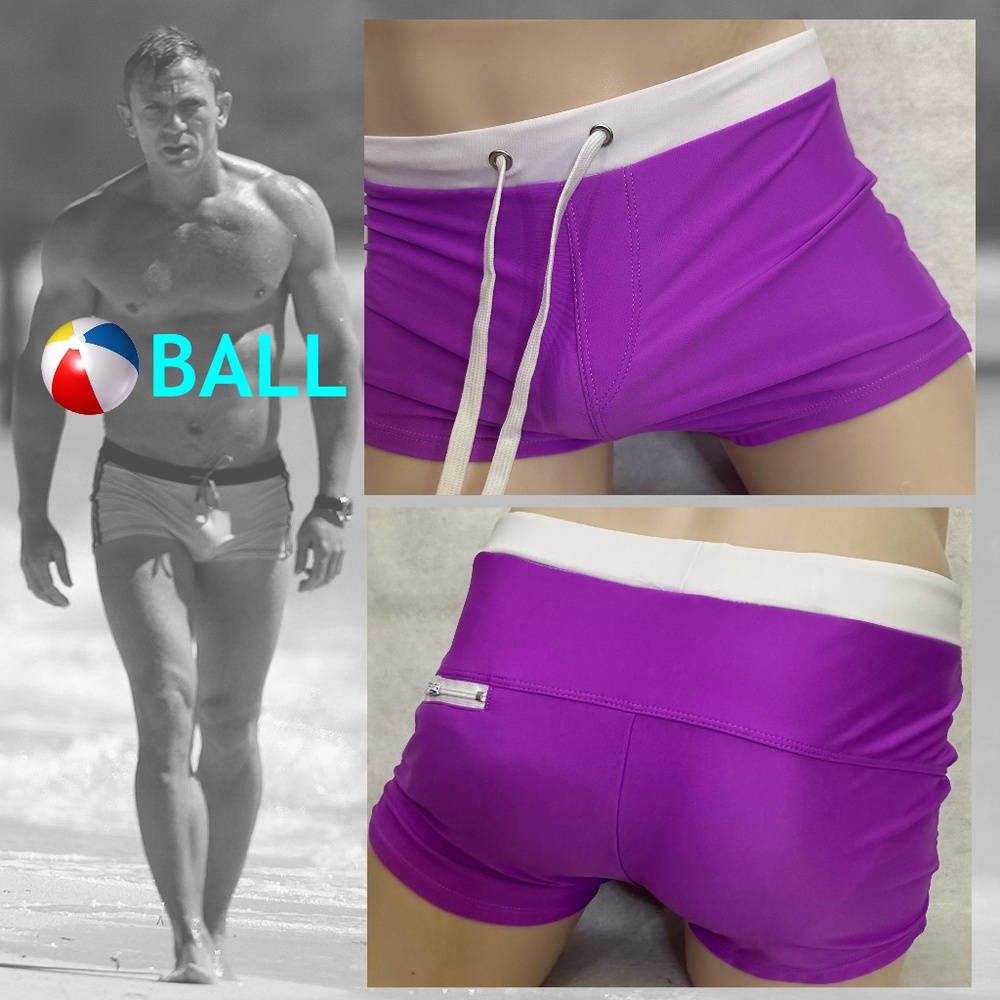 Ball Square Cut Swim Suit Medium 30-36" waist Nylon / spandex Gently worn